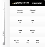 Καλάμι Ψαρέματος NOEBY KEEN FORCE Carbon Spinning Rod 2.59m / 2.75m / 2.90m - CW: 5-25gr / 7-35gr - Image 8