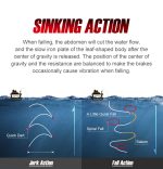 Πλάνος Ψαρέματος NOEBY 60gr / 80gr Artistic Metal Slow Jigging Lure + NOEBY Jigging Twin Assist Hook 2/0 - Image 6