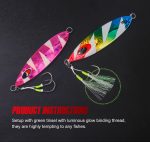 Πλάνος Ψαρέματος NOEBY 60gr / 80gr Artistic Metal Slow Jigging Lure + NOEBY Jigging Twin Assist Hook 2/0 - Image 32