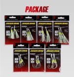 Noeby Fishing Hook Slow Jigging Double Twin Assist Hook 1/0 2/0 3/0 4/0 5/0 6/0 Barbed High Carbon Steel Metal Jig Fishing Hook - Image 9