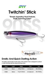 Combo x4 Τεχνητών DYY Twitchin Stick 90mm 24,5gr και Θήκη Φύλαξης Τεχνητών Sea Life Fishing M - Image 5