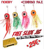 Combo Τεχνητών Tai Rubber NOEBY Free Slide Jig  και Θήκη Μεταφοράς Sea Life Fishing