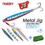 Combo x5  Πλάνοι Ψαρέματος NOEBY Metal Jig 21gr 28gr 40gr και Θήκη Μεταφοράς (M) Sea Life Fishing