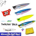 Combo x4 Τεχνητών DYY Twitchin Stick 90mm 24,5gr και Θήκη Φύλαξης Τεχνητών Sea Life Fishing M