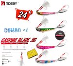 Πλάνοι Ψαρέματος NOEBY Casting Blade Jig Combo x4 και Θήκη τεχνητών M Sea Life Fishing