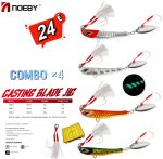 Πλάνοι Ψαρέματος NOEBY Casting Blade Jig Combo x4 και Θήκη τεχνητών M Sea Life Fishing