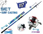 Σετ Ψαρέματος Surf Casting Καλάμι Oceanic Thalassa 3.90m  4.20m 4.50m και Μηχανισμός Oceanic ATOM 10000
