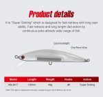 NOEBY Super Sinking Minnow 120mm 44g - Image 3