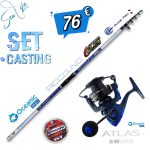 Σετ Ψαρέματος Casting Καλάμι Oceanic Piccolino 3.60m / 3.90m C.W: Max 150gr και Μηχανισμός Oceanic Team ATLAS SW6000 Max Drag 10kg