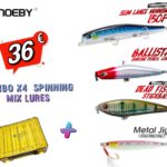 Combo Mix x4 Τεχνητών Δολωμάτων Spinning και θήκη μεταφοράς Τεχνητών Sea Life Fishing XL