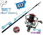 Σετ Ψαρέματος Surf Casting Καλάμι Oceanic Apache 4.00 - 4.20m C.W: Max 150gr και Μηχανισμός Oceanic ATOM 10000 Max Drag 15kg
