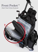 NOEBY Τσάντα ψαρέματος πλάτης αδιάβροχη 40 x 30 x 16cm Waterproof Graphite Backpack Bag - Image 9