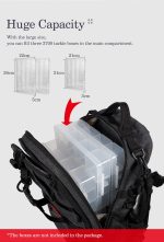 NOEBY Τσάντα ψαρέματος πλάτης αδιάβροχη 40 x 30 x 16cm Waterproof Graphite Backpack Bag - Image 8