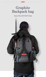 NOEBY Τσάντα ψαρέματος πλάτης αδιάβροχη 40 x 30 x 16cm Waterproof Graphite Backpack Bag - Image 5