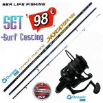 Σετ Ψαρέματος Surf Casting Καλάμι Oceanic Sky Caster 4.20m C.W:100-200gr και Μηχανισμός Oceanic Power Cast 10000 Max Drag 20 kg